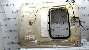 Beige headliner for a 2013-2017 Honda Accord, with a microphone, under the sunroof, dry-cleanable, creases, cut wire