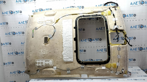 Beige headliner for a 2013-2017 Honda Accord, with a microphone, under the sunroof, dry-cleanable, creases, cut wire