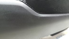 Mazda CX-5 17-23 black front left door panel, brown leather armrest, trim with chrome wood molding, BOSE, scratches
