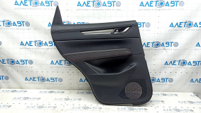 Mazda CX-5 17-23 black rear left door panel, brown leather armrest, trim with chrome molding under the wood, BOSE, dented