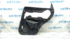 Mazda CX-5 17-23 black rear left door panel, brown leather armrest, trim with chrome molding under the wood, BOSE, dented