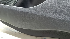 Door trim panel rear right Ford Fusion mk5 17-20 black with black leather insert, leather armrest, gray wood molding, scratches