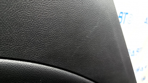 Door trim, rear left, Ford Fusion mk5 17-20, black with black leather insert, leather armrest, gray wood molding, scratches, bumps