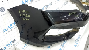 Front bumper, bare, 1996 Honda Accord, hybrid, black, broken fasteners, scratches, fake