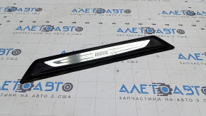 Black outer door sill trim, front left, BMW X1 F48 16-22, with chrome molding, X-line, Sport-line, peeling chrome, scratches