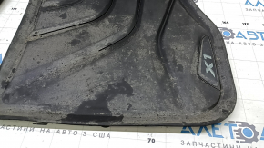Set of floor mats for BMW X1 F48 16-22 rubber, black, emblem with black edging, Basis, emblems worn, dry cleanable