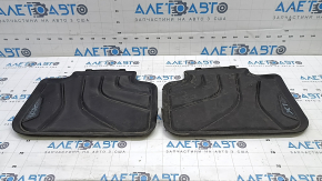 Set of floor mats for BMW X1 F48 16-22 rubber, black, emblem with black edging, Basis, emblems worn, dry cleanable