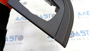 BMW X1 F48 16-22 center console trim panel, black leather, broken fasteners, scratches