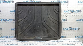 BMW X1 F48 trunk mat 16-22 rubber black emblem with gray X-line edging, scratches, dry cleanable