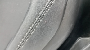 Mazda 6 18-21 black rear left door panel, black leather armrest and insert, gray molding with chrome, scratch, needs cleaning