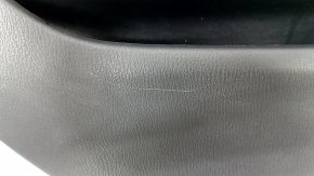 Mazda 6 18-21 black rear left door panel, black leather armrest and insert, gray molding with chrome, scratch, needs cleaning