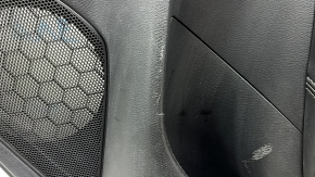 Mazda 6 18-21 black rear right door trim, black leather armrest and insert, gray molding with chrome, needs cleaning, worn