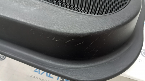 Mazda 6 18-21 front left door trim, black, armrest and insert, black leather, gray molding with chrome, worn