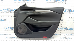 Mazda 6 18-21 front right door panel, black, armrest and insert, black leather, gray molding with chrome, scratches, tear