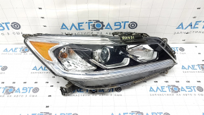 Right front headlight, bare, Honda Accord 2017, hybrid, halogen, under DRL, sand