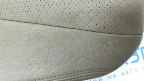 Honda Accord 13-17 passenger seat cushion upholstery, beige leather with perforation, heated, worn, cracked, dry cleanable