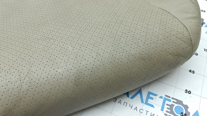 Honda Accord 13-17 passenger seat cushion upholstery, beige leather with perforation, heated, worn, cracked, dry cleanable