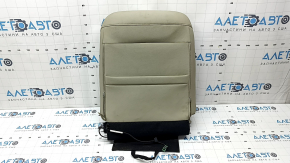 Honda Accord 13-17 passenger seat back upholstery, beige leather with perforation, heated, for cleaning