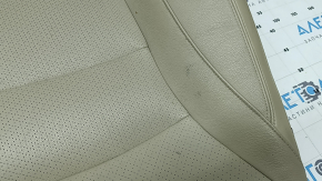 Honda Accord 13-17 passenger seat back upholstery, beige leather with perforation, heated, for cleaning