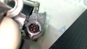 Ford Fusion mk5 17-20 black driver's seat belt with tensioner, cracked plastic on the fastener