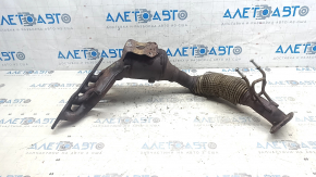 Exhaust manifold with catalytic converter Ford Fusion mk5 17-17 2.5 torn mesh, crumpled corrugation