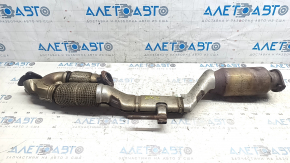 The exhaust pipe with the catalytic converter of the Nissan Murano z52 15-24 is crushed, the mesh is torn