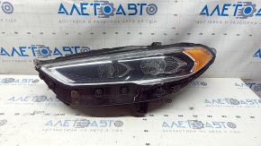 Left front headlight assembly for Ford Fusion mk5 17-20 LED, with DRL, with unit, chips, scratches, scuffs
