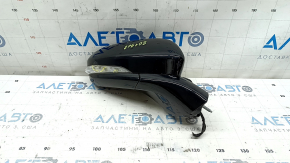 Right side mirror assembly for Ford Fusion mk5 17-20, 10 pins, turn signal, heated, black, crack in turn signal, broken connector