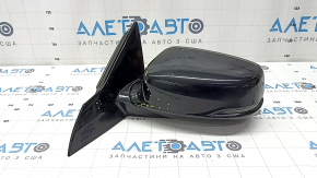 Left side mirror assembly for Honda Accord 2014-2017, 6 pins, turn signal, black, broken housing