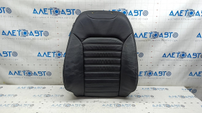 Upper passenger seat trim for Ford Fusion mk5 17-20, black leather, heated, dry cleanable, scratches