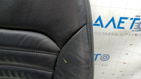 Upper passenger seat trim for Ford Fusion mk5 17-20, black leather, heated, dry cleanable, scratches