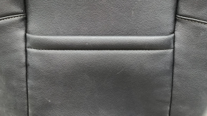 Upper passenger seat trim for Ford Fusion mk5 17-20, black leather, heated, dry cleanable, scratches