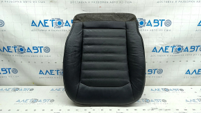 Lower passenger seat trim for Ford Fusion mk5 17-20, black leather, heated, dry-cleanable, cracks, dry-cleanable