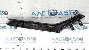 Mazda 6 18-21 center console trim, upper left side, black leather, gray stitching, rear, broken fasteners