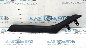 Mazda 6 18-21 center console trim, upper right side, black leather, gray stitching, rear, dents