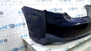 Rear bumper bare Toyota Prius 30 10-15 blue, dents, scratches, cracked mount