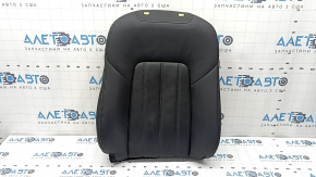 Mazda 6 18-21 passenger seat back upholstery, black leather, perforated, gray stitching, heated, scratched, needs cleaning
