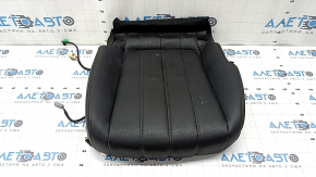 Mazda 6 18-21 passenger seat cushion upholstery, black leather, perforated, gray stitching, heated, cleanable