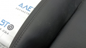 Mazda 6 18-21 passenger seat cushion upholstery, black leather, perforated, gray stitching, heated, cleanable
