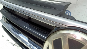 Radiator grille VW Tiguan 18-21 R-Line, with emblem, radar-compatible, anti-chrome, sand, scratches, chips