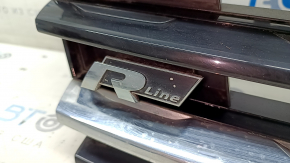 Radiator grille VW Tiguan 18-21 R-Line, with emblem, radar-compatible, anti-chrome, sand, scratches, chips