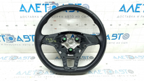 VW Tiguan 18-21 black leather steering wheel, no buttons or trim, scratches, dings