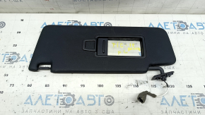 Left sun visor for VW Tiguan 18-24, black, no hook, crack in mount, needs cleaning