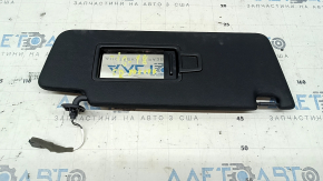Right sun visor for VW Tiguan 18-24, black, no hook, crack in mount, no plug, needs cleaning