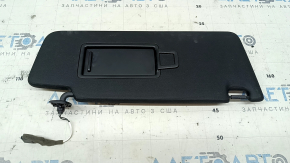 Right sun visor for VW Tiguan 18-24, black, no hook, crack in mount, no plug, needs cleaning