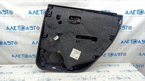 Door trim panel rear left Audi Q7 16-19 black, insert brown leather, insert under the wood, BOSE, armrest brown leather, with a handle, dents, scratches