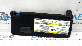 Left visor for Jeep Cherokee KL 19-22, black, with Home link, without hook, with backlight