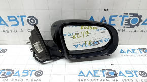 Right side mirror assembly for Jeep Cherokee KL 14-23, 7+7 pins, BSM, heated, backlit, turn signal, black