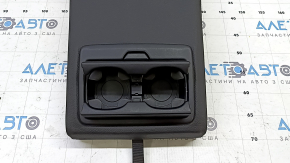 Rear seat backrest, center, BMW X1 F48 16-22, black leather, with armrest, with frame, stretched leather