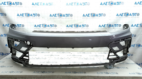 Front bumper, bare, VW Tiguan 18-21 R-Line, silver LB7S, pinned, scratches, chips, cracked paint